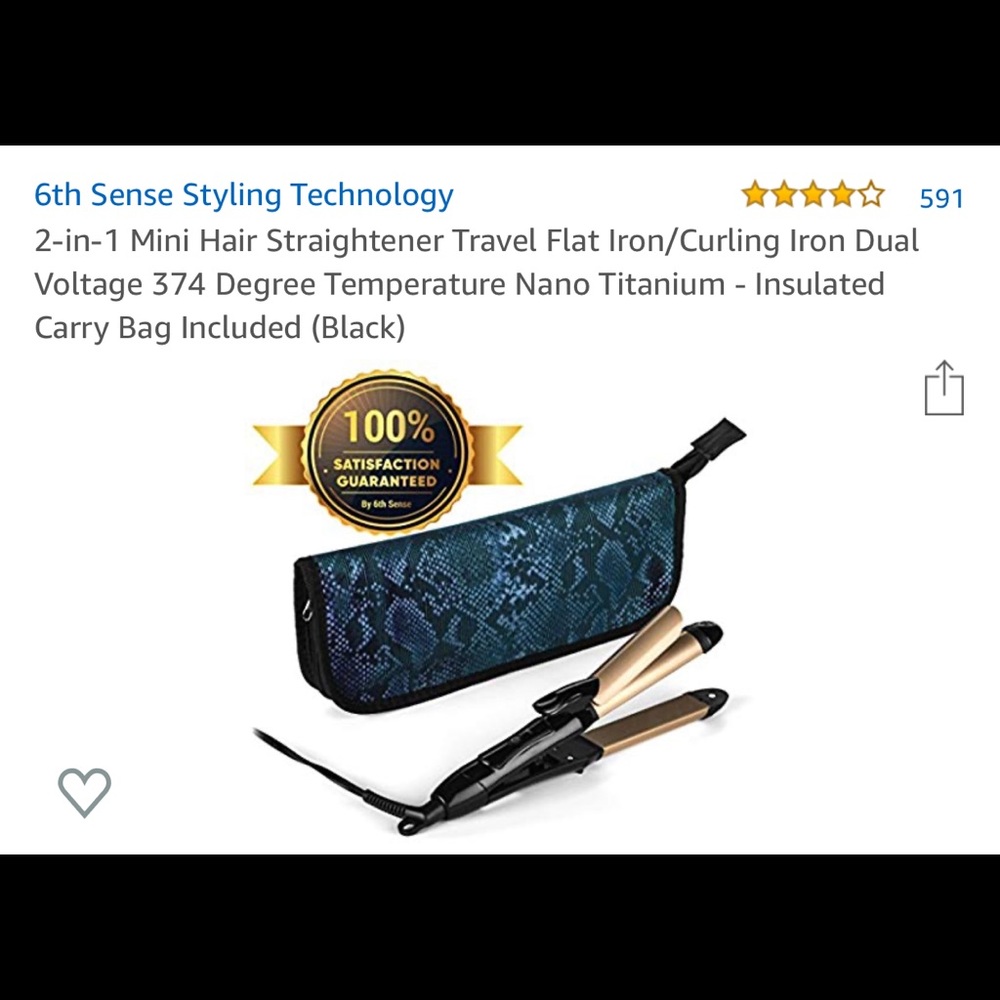 Travel size straightener/curling iron